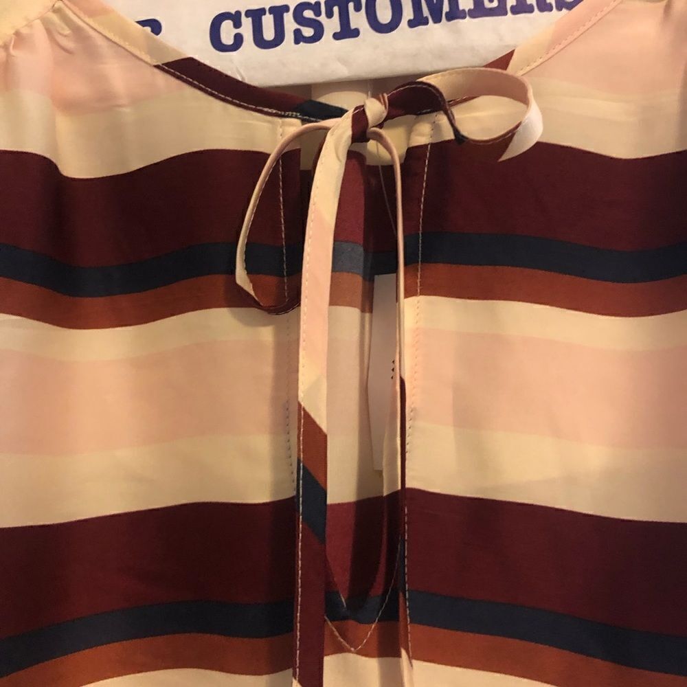 Banana Republic Striped Notch-Neck Tank - Small - Picture 2 of 7
